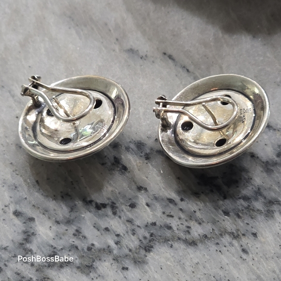 James Avery Sterling Silver 925 Dome Clip-On Earrings 1" Round Statement Studs - Picture 4 of 7